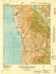 Halfmoon Bay California Historical topographic map, 1:62500 scale, 15 X 15 Minute, Year 1940