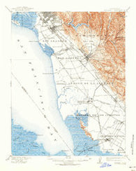 Hayward California Historical topographic map, 1:62500 scale, 15 X 15 Minute, Year 1915