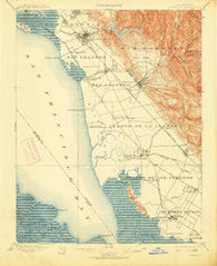 Haywards California Historical topographic map, 1:62500 scale, 15 X 15 Minute, Year 1899