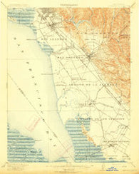 Haywards California Historical topographic map, 1:62500 scale, 15 X 15 Minute, Year 1915