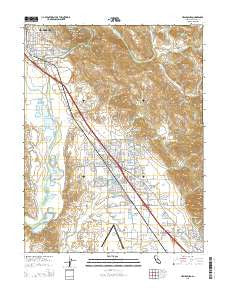 Healdsburg California Current topographic map, 1:24000 scale, 7.5 X 7.5 Minute, Year 2015