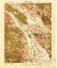 Healdsburg California Historical topographic map, 1:62500 scale, 15 X 15 Minute, Year 1940