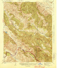 Hernandez Valley California Historical topographic map, 1:62500 scale, 15 X 15 Minute, Year 1944
