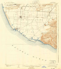 Hueneme California Historical topographic map, 1:62500 scale, 15 X 15 Minute, Year 1904