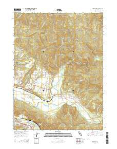 Hydesville California Current topographic map, 1:24000 scale, 7.5 X 7.5 Minute, Year 2015