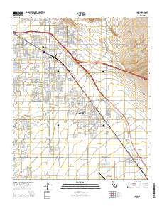 Indio California Current topographic map, 1:24000 scale, 7.5 X 7.5 Minute, Year 2015