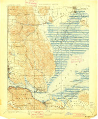 Karquines California Historical topographic map, 1:62500 scale, 15 X 15 Minute, Year 1901