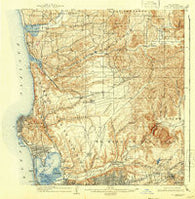 La Jolla California Historical topographic map, 1:62500 scale, 15 X 15 Minute, Year 1903