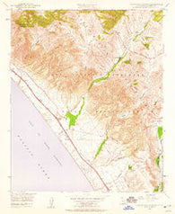 Las Pulgas Canyon California Historical topographic map, 1:24000 scale, 7.5 X 7.5 Minute, Year 1948