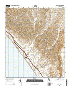 Las Pulgas Canyon California Current topographic map, 1:24000 scale, 7.5 X 7.5 Minute, Year 2015