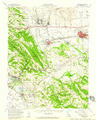 Livermore California Historical topographic map, 1:62500 scale, 15 X 15 Minute, Year 1953