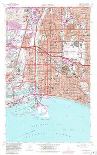 Long Beach California Historical topographic map, 1:24000 scale, 7.5 X 7.5 Minute, Year 1964