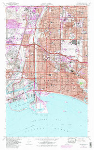 Long Beach California Historical topographic map, 1:24000 scale, 7.5 X 7.5 Minute, Year 1964