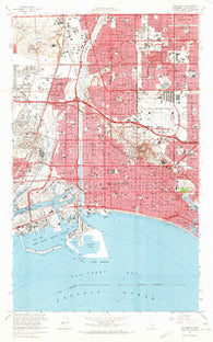 Long Beach California Historical topographic map, 1:24000 scale, 7.5 X 7.5 Minute, Year 1964