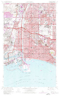 Long Beach California Historical topographic map, 1:24000 scale, 7.5 X 7.5 Minute, Year 1964
