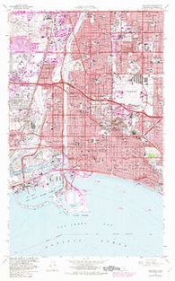 Long Beach California Historical topographic map, 1:24000 scale, 7.5 X 7.5 Minute, Year 1964