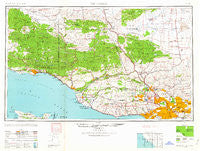 Los Angeles California Historical topographic map, 1:250000 scale, 1 X 2 Degree, Year 1959