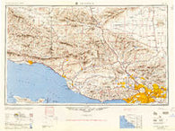 Los Angeles California Historical topographic map, 1:250000 scale, 1 X 2 Degree, Year 1955