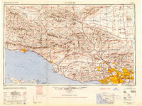 Los Angeles California Historical topographic map, 1:250000 scale, 1 X 2 Degree, Year 1949