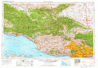 Los Angeles California Historical topographic map, 1:250000 scale, 1 X 2 Degree, Year 1966