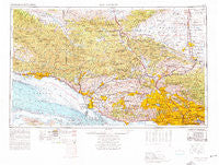 Los Angeles California Historical topographic map, 1:250000 scale, 1 X 2 Degree, Year 1975