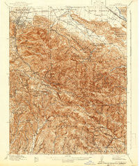 Los Gatos California Historical topographic map, 1:62500 scale, 15 X 15 Minute, Year 1919