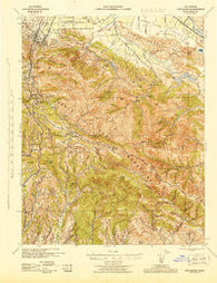 Los Gatos California Historical topographic map, 1:62500 scale, 15 X 15 Minute, Year 1943