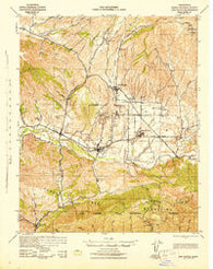 Los Olivos California Historical topographic map, 1:62500 scale, 15 X 15 Minute, Year 1943