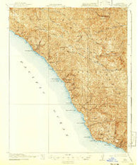 Lucia California Historical topographic map, 1:62500 scale, 15 X 15 Minute, Year 1921