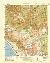 Margarita Peak California Historical topographic map, 1:62500 scale, 15 X 15 Minute, Year 1942