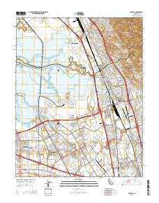 Milpitas California Current topographic map, 1:24000 scale, 7.5 X 7.5 Minute, Year 2015