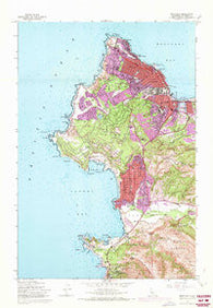 Monterey California Historical topographic map, 1:24000 scale, 7.5 X 7.5 Minute, Year 1947