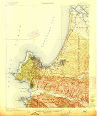 Monterey California Historical topographic map, 1:62500 scale, 15 X 15 Minute, Year 1913