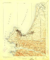 Monterey California Historical topographic map, 1:62500 scale, 15 X 15 Minute, Year 1913