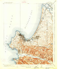 Monterey California Historical topographic map, 1:62500 scale, 15 X 15 Minute, Year 1913