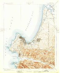 Monterey California Historical topographic map, 1:62500 scale, 15 X 15 Minute, Year 1913
