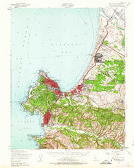 Monterey California Historical topographic map, 1:62500 scale, 15 X 15 Minute, Year 1947