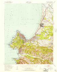 Monterey California Historical topographic map, 1:62500 scale, 15 X 15 Minute, Year 1947