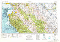 Monterey California Historical topographic map, 1:250000 scale, 1 X 2 Degree, Year 1974