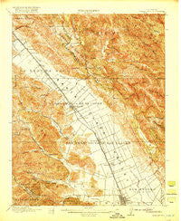 Morgan Hill California Historical topographic map, 1:62500 scale, 15 X 15 Minute, Year 1917