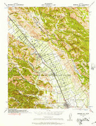 Morgan Hill California Historical topographic map, 1:62500 scale, 15 X 15 Minute, Year 1939