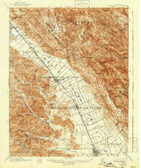 Morgan Hill California Historical topographic map, 1:62500 scale, 15 X 15 Minute, Year 1917