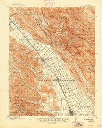 Morgan Hill California Historical topographic map, 1:62500 scale, 15 X 15 Minute, Year 1917