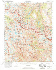 Mt. Goddard California Historical topographic map, 1:62500 scale, 15 X 15 Minute, Year 1957