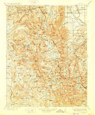 Mt. Goddard California Historical topographic map, 1:125000 scale, 30 X 30 Minute, Year 1912