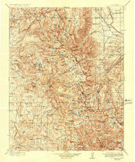 Mt. Goddard California Historical topographic map, 1:125000 scale, 30 X 30 Minute, Year 1912