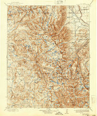 Mt. Goddard California Historical topographic map, 1:125000 scale, 30 X 30 Minute, Year 1912