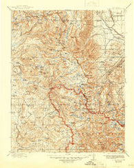 Mt. Goddard California Historical topographic map, 1:125000 scale, 30 X 30 Minute, Year 1912