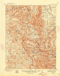 Mt. Goddard California Historical topographic map, 1:125000 scale, 30 X 30 Minute, Year 1912