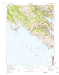 Mt. Tamalpais California Historical topographic map, 1:62500 scale, 15 X 15 Minute, Year 1950
